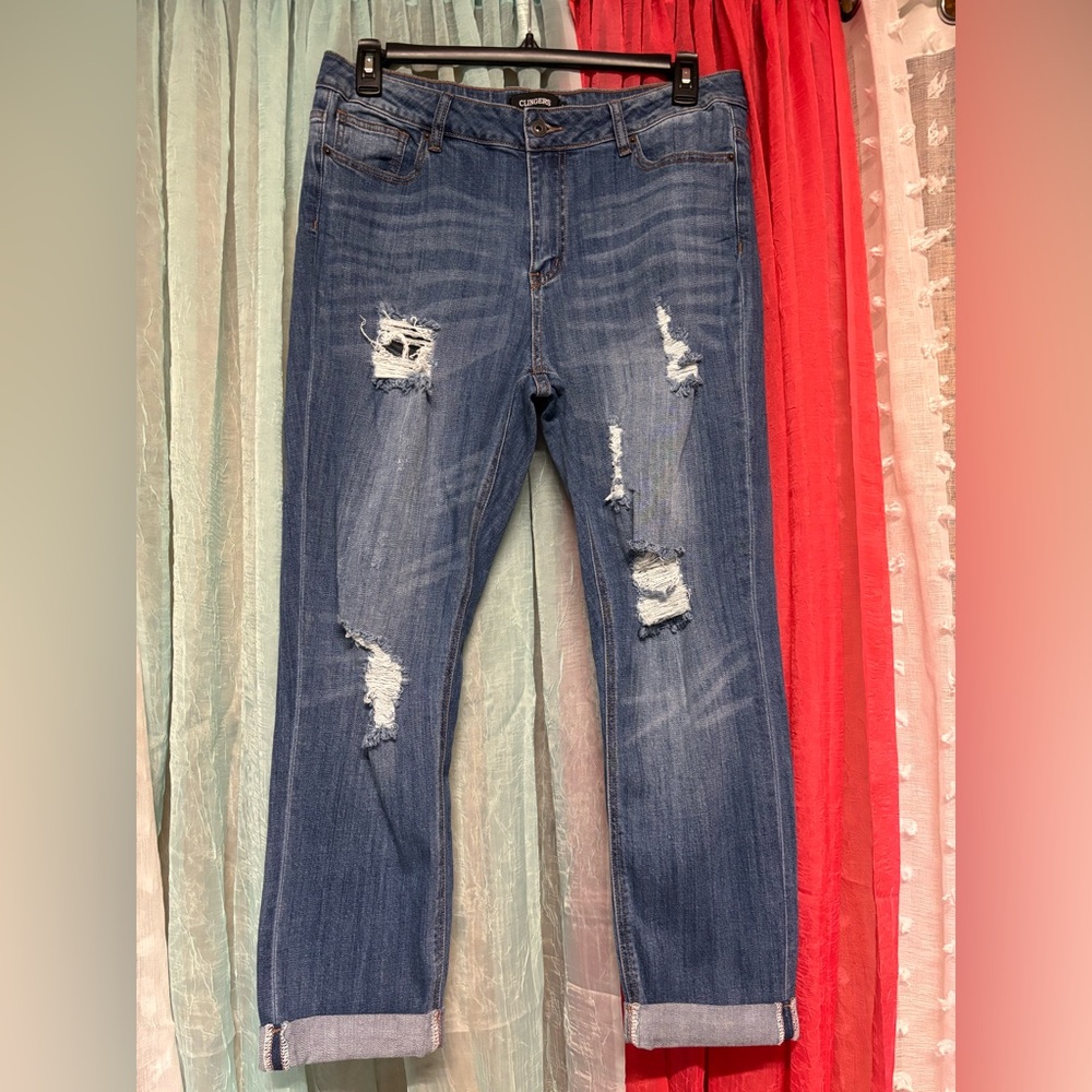Distressed Blue Jeans
